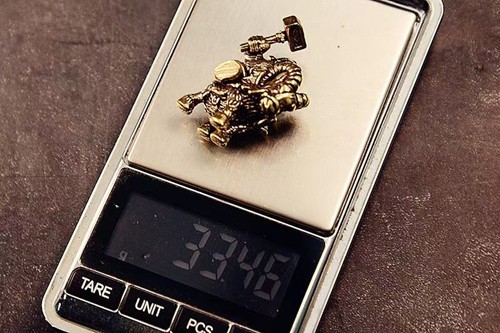 Brass Dwarf Ram Rider Figurine – Tabletop Wargame Fantasy Terrain Collectible
