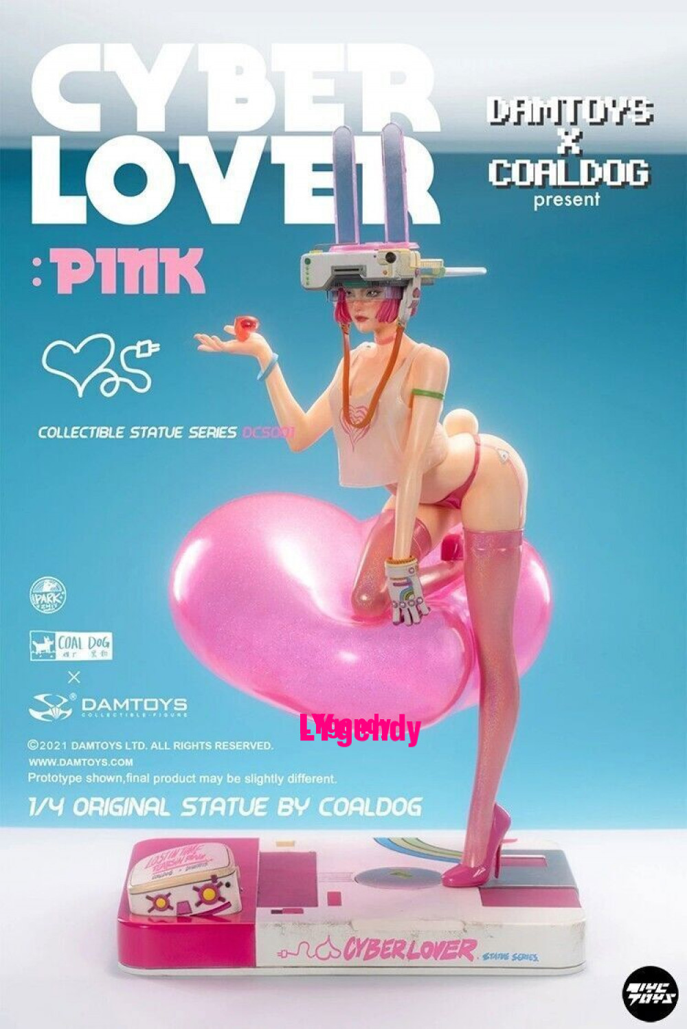New Toy Stock DAMTOYS x COALDOG CYBERLOVER-PINK 1/4th DCS001 Collectibles Figure
