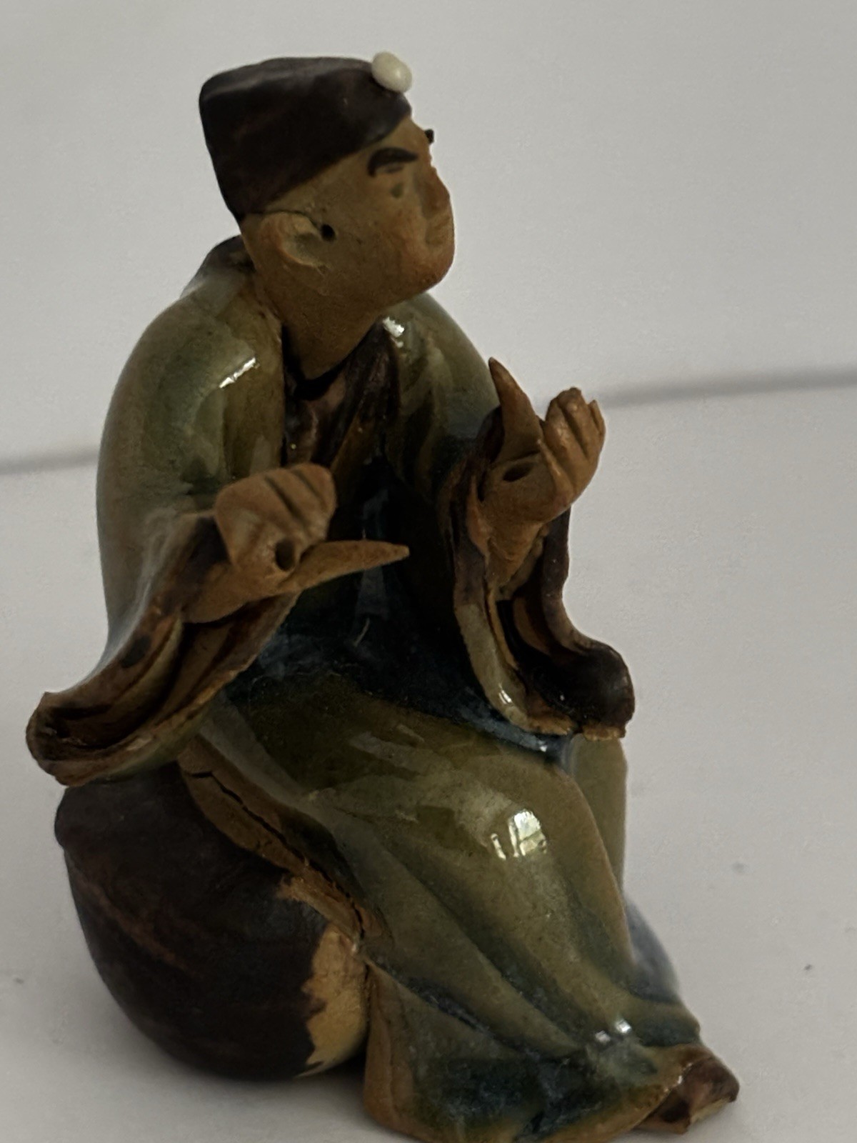 Vintage Chinese Miniature Mud Man Figurine Pottery Figurine Handcrafted