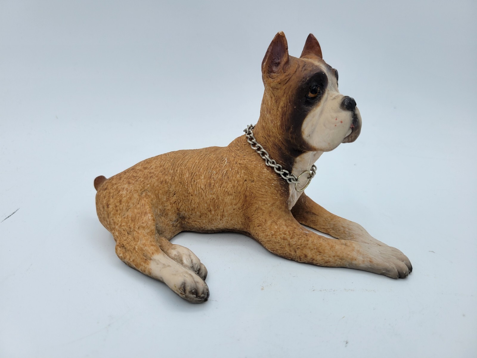 Vintage Resin Boxer Dog Figurine 5″
