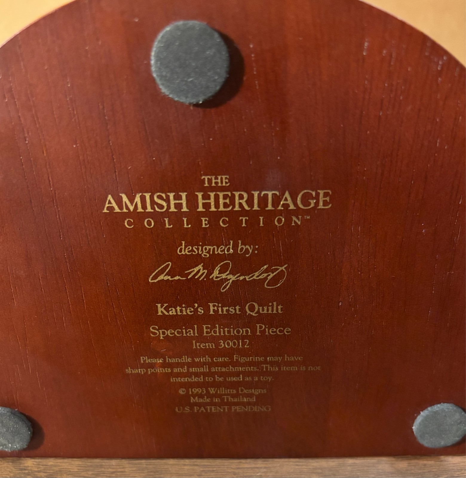 The Amish Heritage Collection Special Edition 1993 Katie’s First Quilt #30012