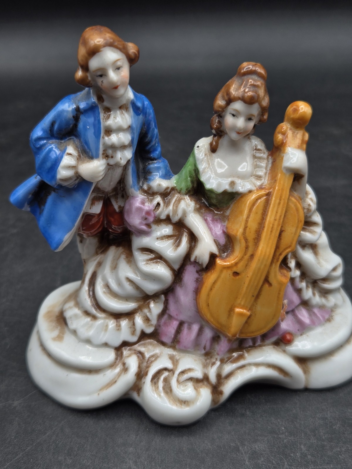 Vintage 1940’s Couple with Cello Figurine Made in Occupied Japan