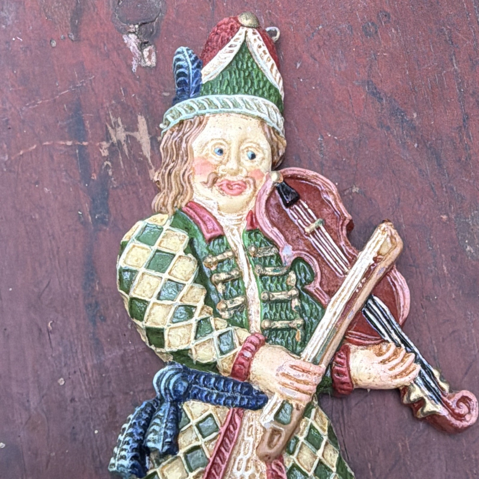 Set of 3 painted resin medieval wall-hangings