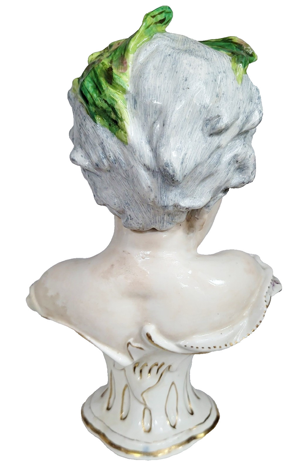 PAIR Antique GERMAN 19th C MEISSEN Dresden French Samson PORCELAIN BUST Boy Girl