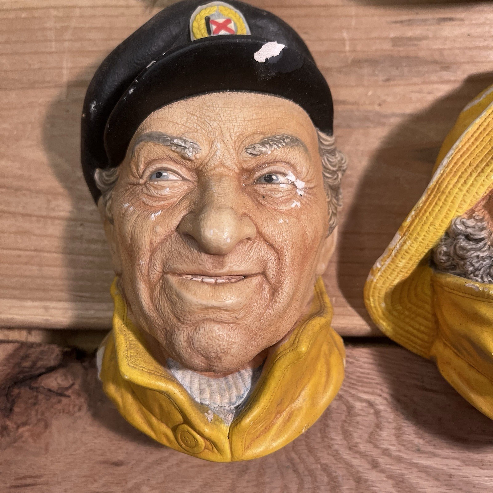 Lot of 8 Legends Products Chalkware Heads Made In England Vintage Antique Damage
