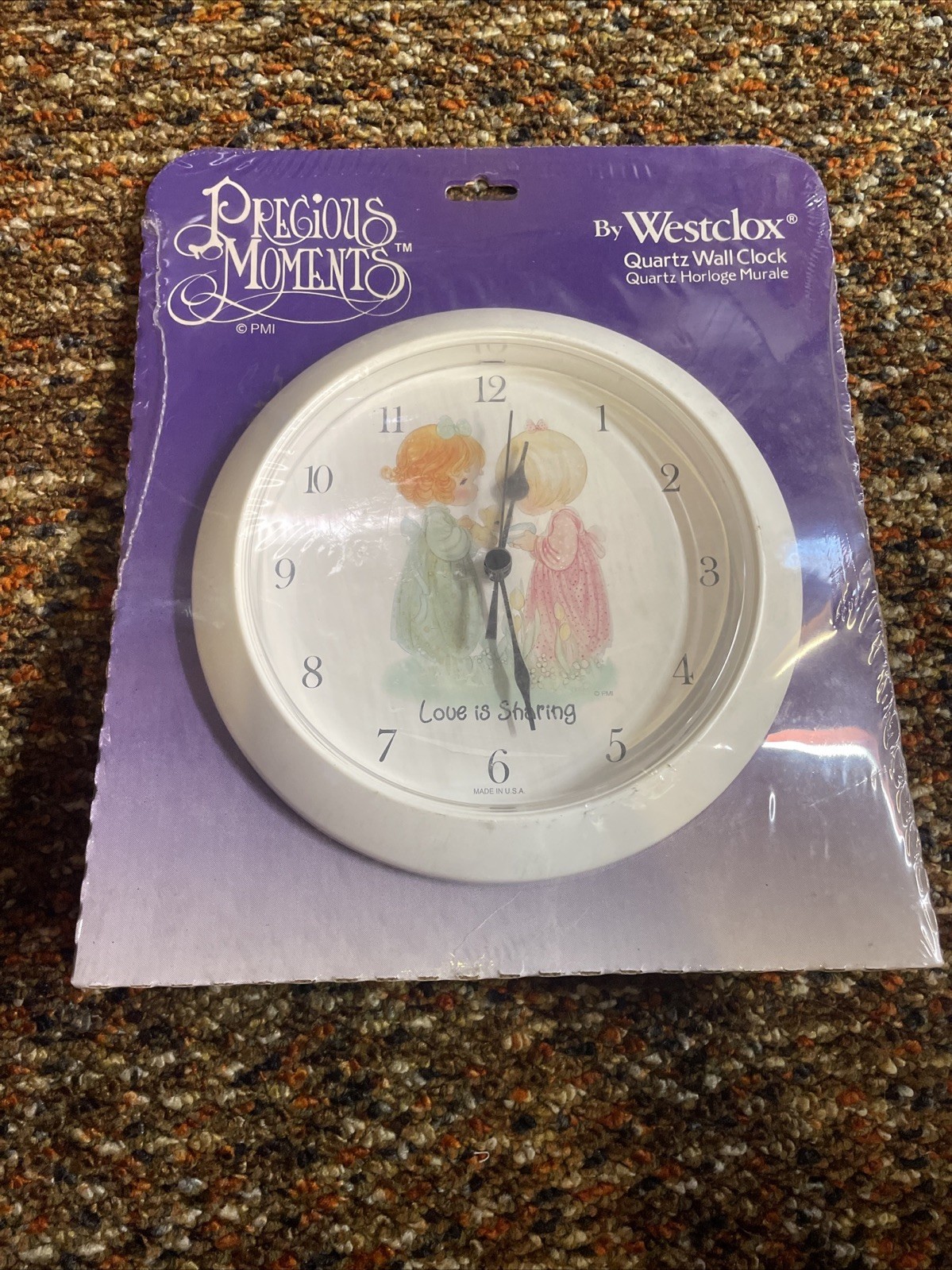 Precious Moments Love Is Sharing Wall Clock 10” Vintage Decor New In Box
