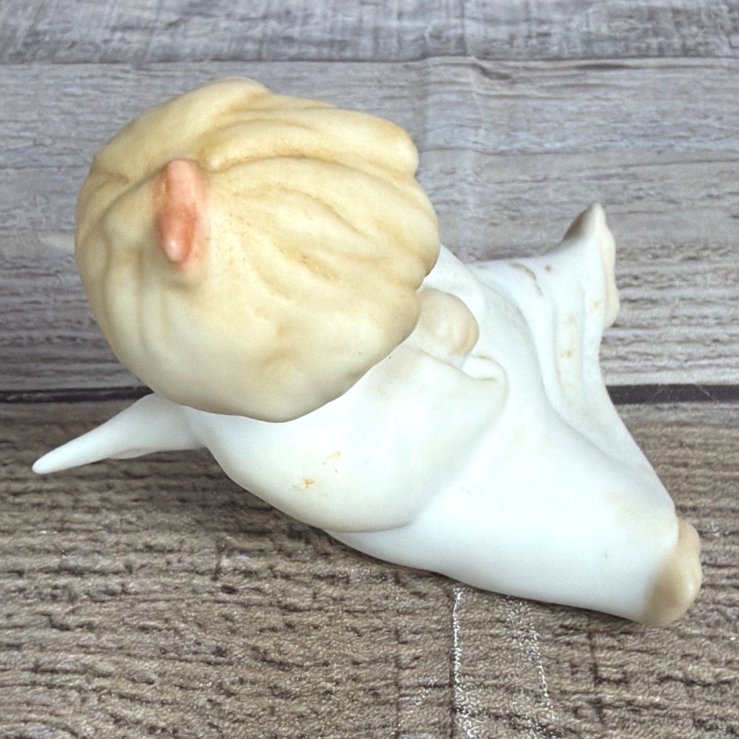Vintage 1980s Editions In Porcelain Angel Cherub Boy Girl Pair Set Of 2 Made USA