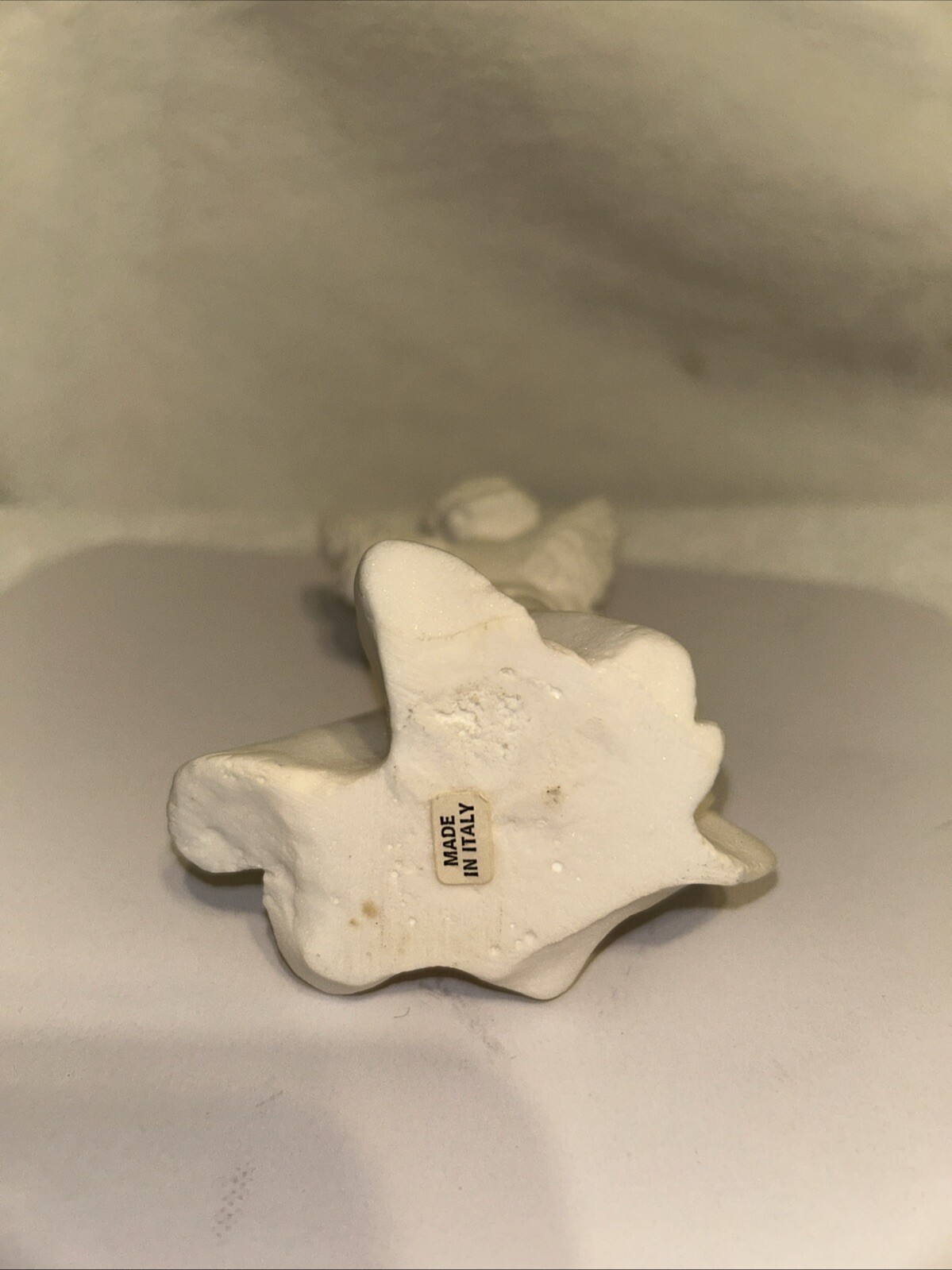 Christmas Angel Figurine Made In Italy Approx. 5” Tall Solid Stone