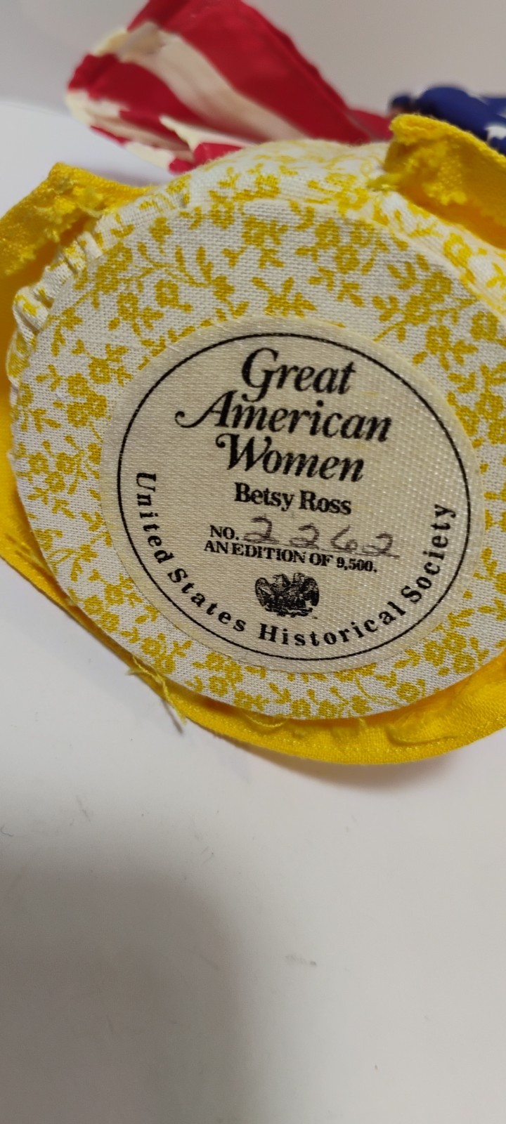 betsy ross u.s. historical society great american woman doll #2262 vintage