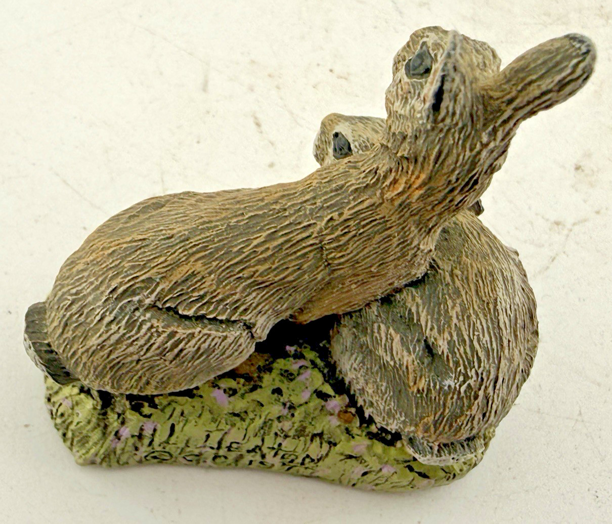 Bronze Menagerie Cottontail Rabbits Figurine by Norman & Herman Deaton 1977