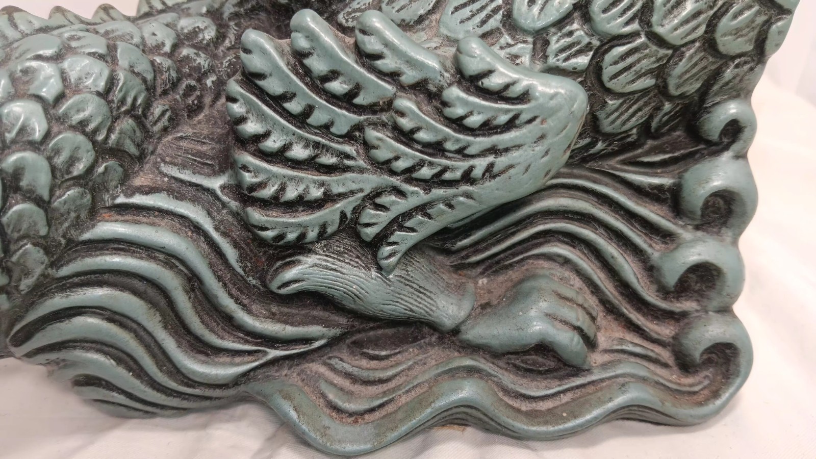 Dragon Bookends 14” 1965 Universal Statuary Corp Chicago, Red Garnet Eye
