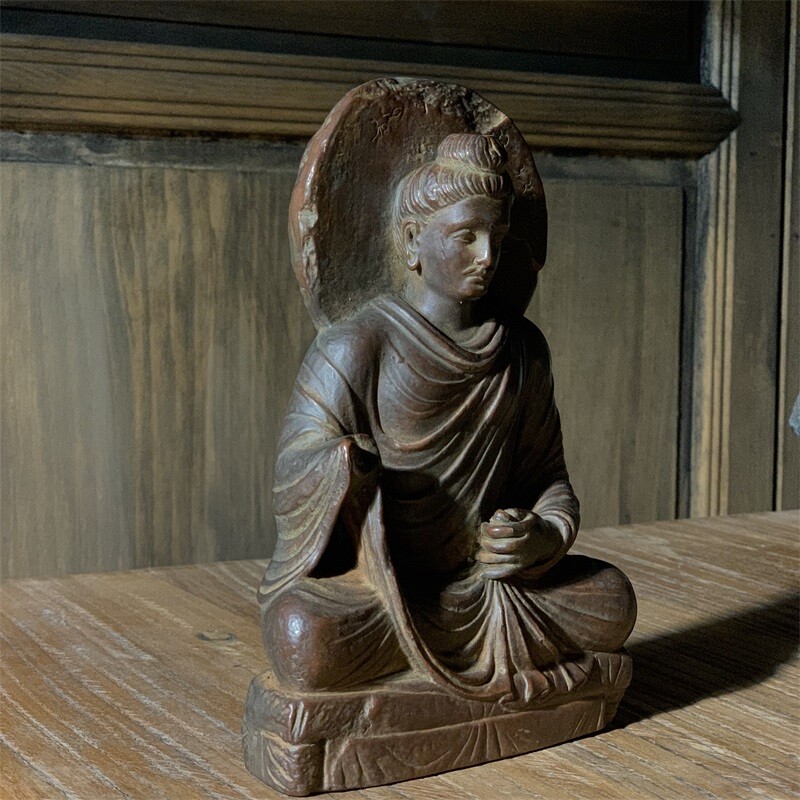 Gandhara Meditation Sitting Statue Specimen, Home Zen Decoration Ornament
