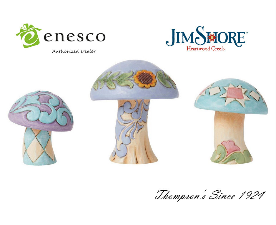 Jim Shore Heartwood Creek: Mushroom Figurines, Set of 3 6014430