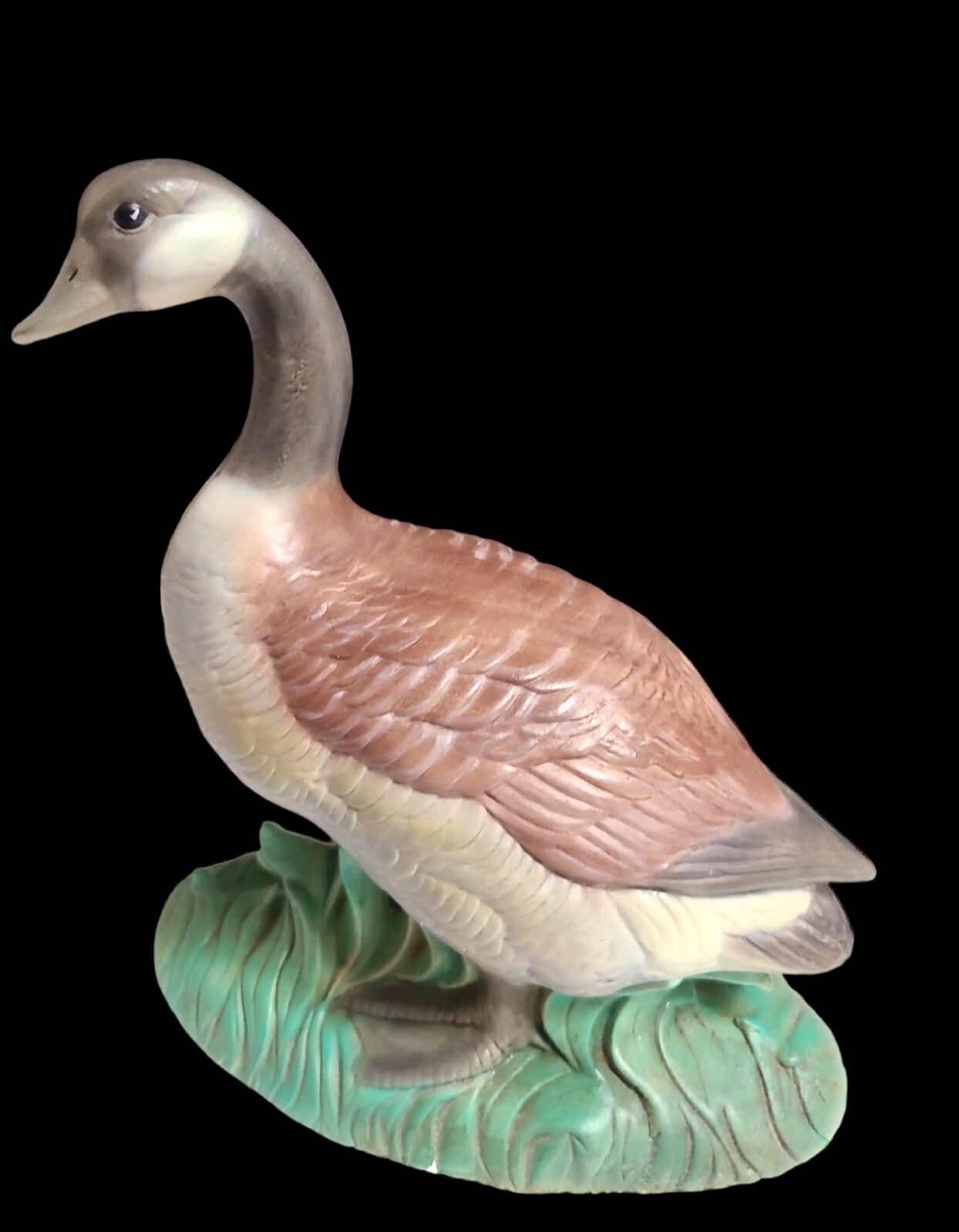 Vtg Hand Painted Chalkware Plaster 8.75″ Canadian Goose Figurine Statue 3+ Lbs