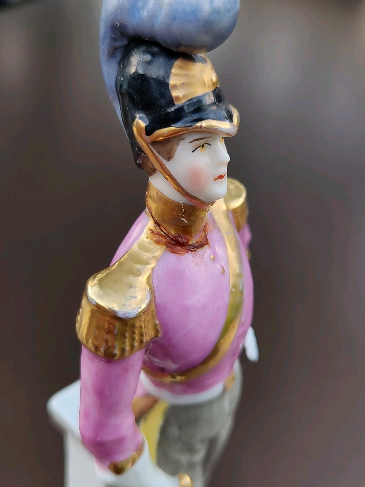 Rare Antique A.J. Uffrecht & Co. Germany Porcelain Military Soldier Figurine Vtg