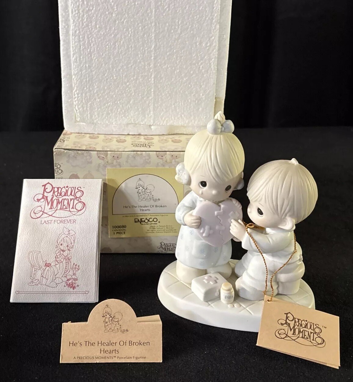 Precious Moments “He’s the Healer of Broken Hearts” 100080. Enesco 1986 MIB
