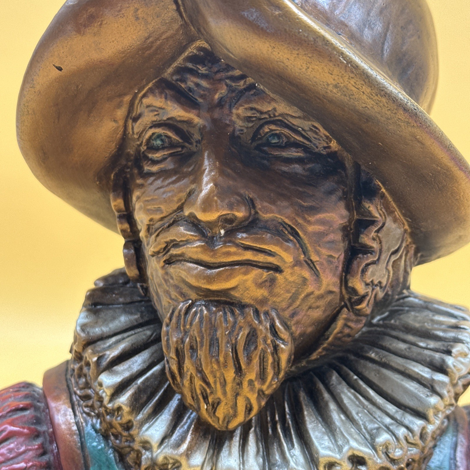 Vintage 1970’s Spanish Conquistador Bust Statue Buccaneer Chalkware Large