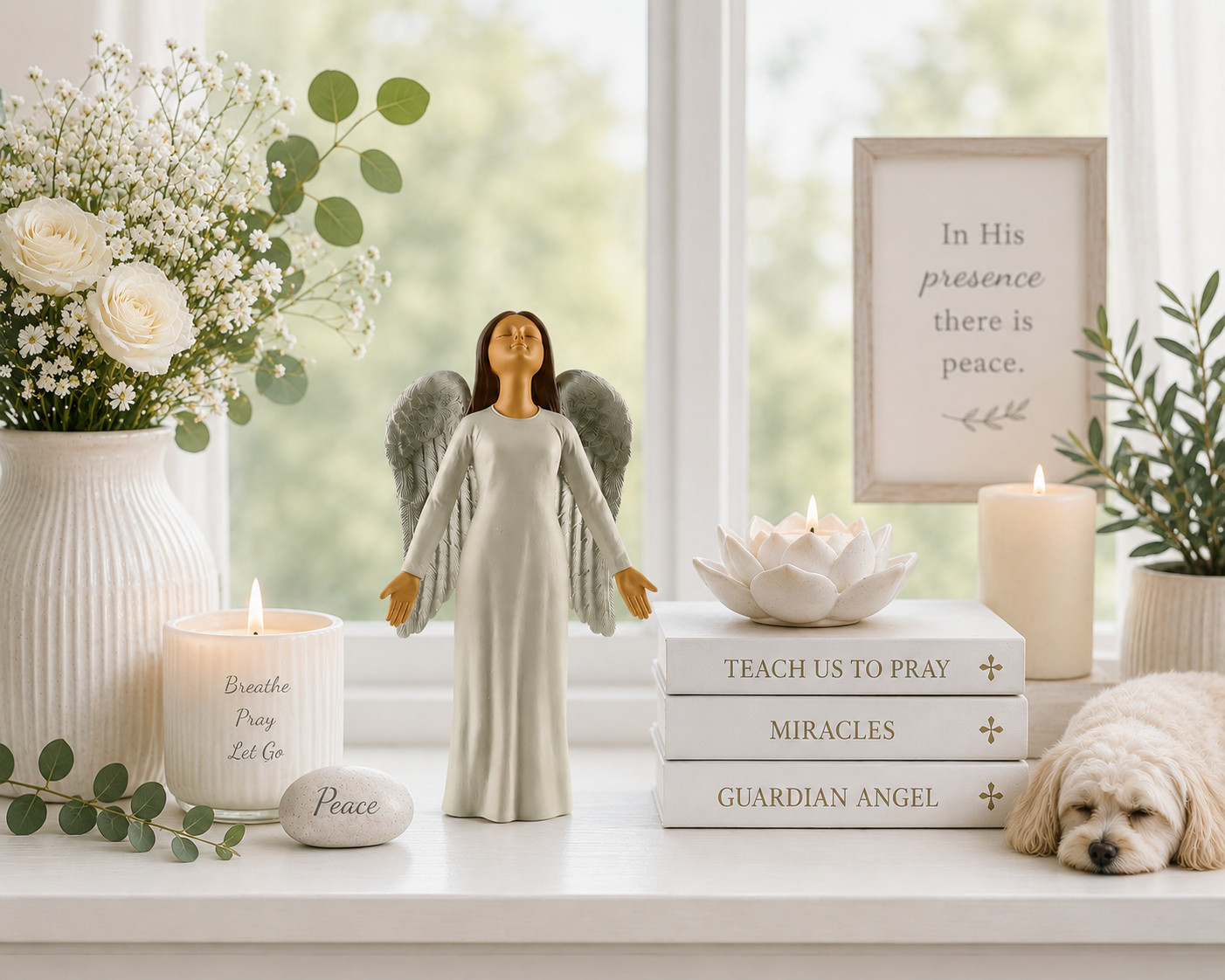 Guardian Angel Figurine Statue Christian Religious Home Decor Gift 6.75″