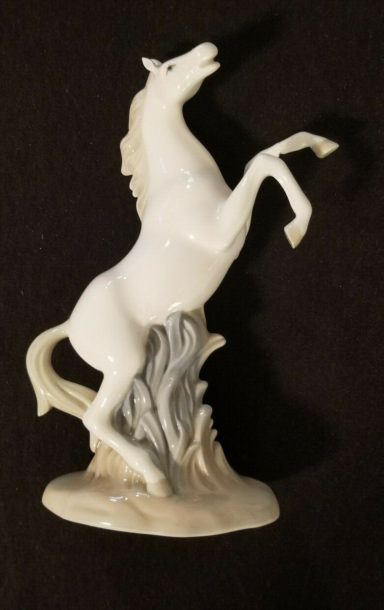 Rare Porceval Porcelain Horse: Made in Spain 8-1/4″ Tall – Hallmarked on Bottom