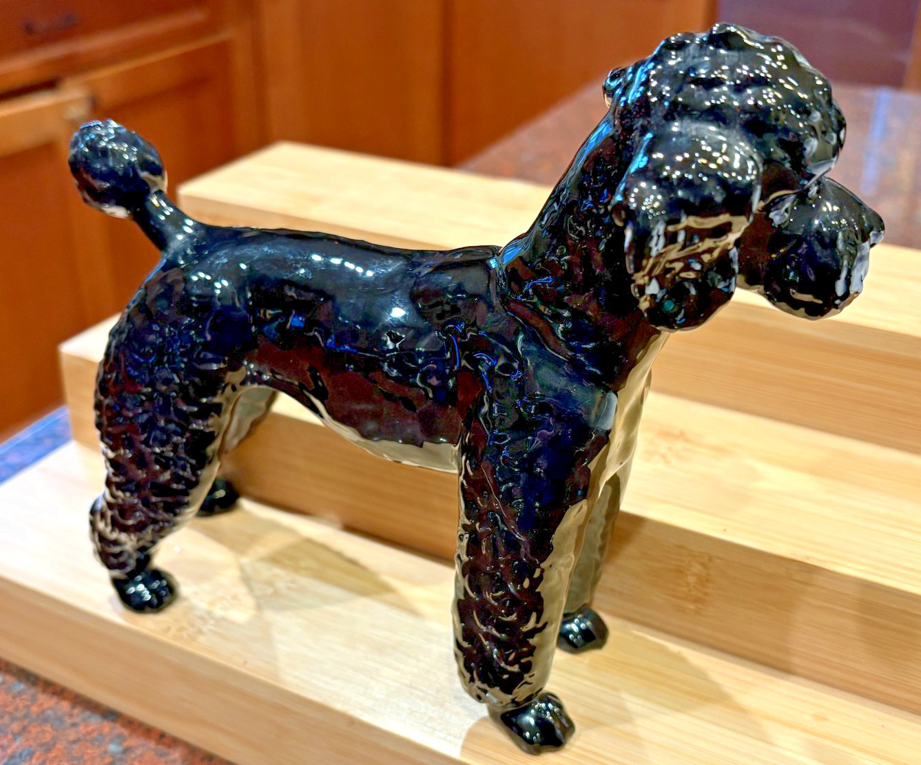 Vintage GOEBEL W Germany STANDARD BLACK POODLE Dog Porcelain Figurine 1964-72 7″