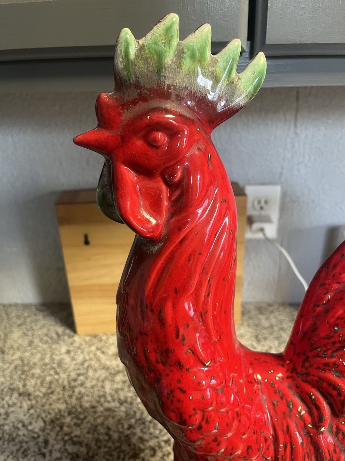Vintage MCM 20” Royal Haeger Red Rooster Figurine Ceramic Made In USA