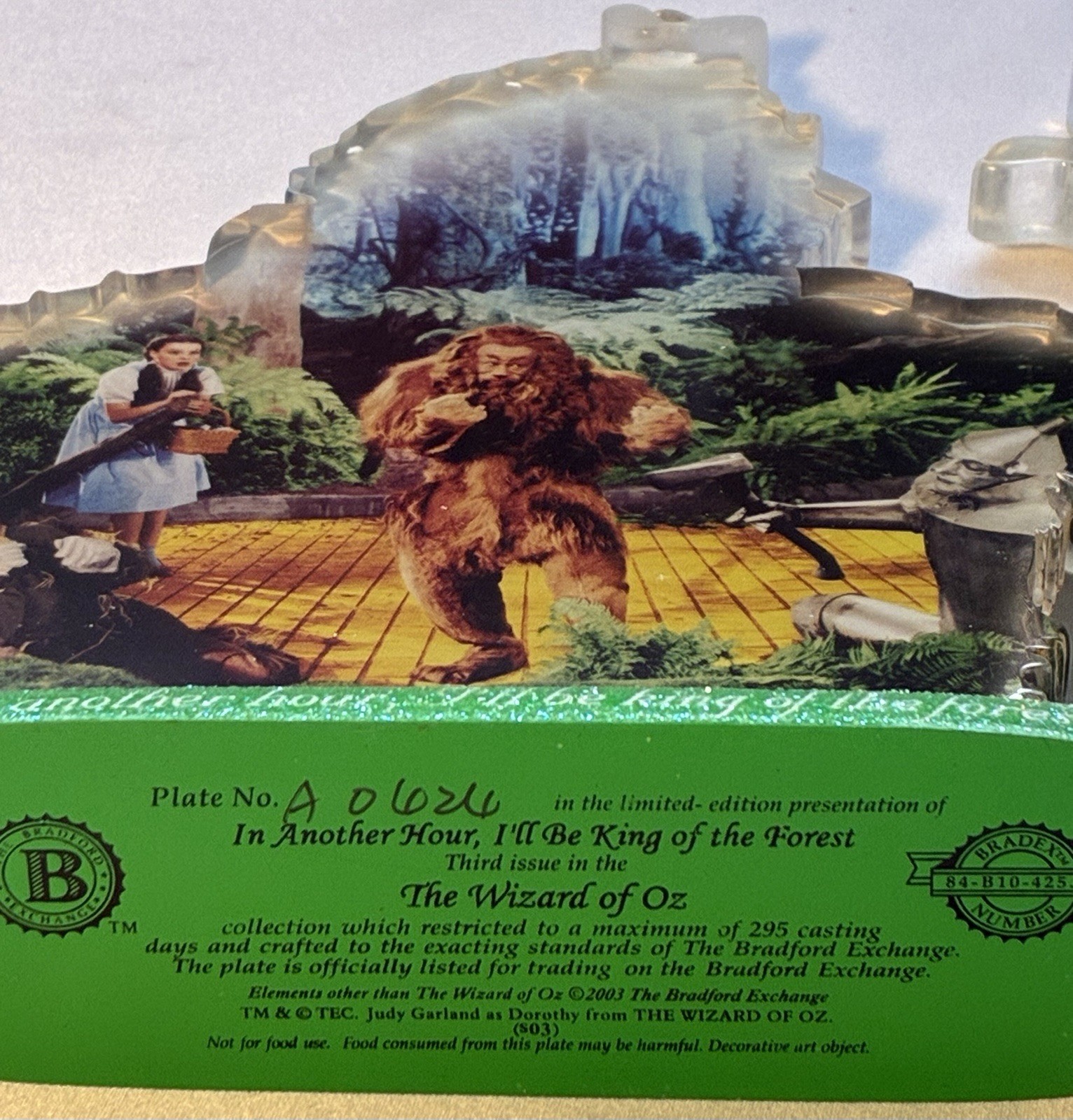 Vintage Bradford Exchange WIZARD OF OZ Cowardly Lion King Of The Forest Box COA