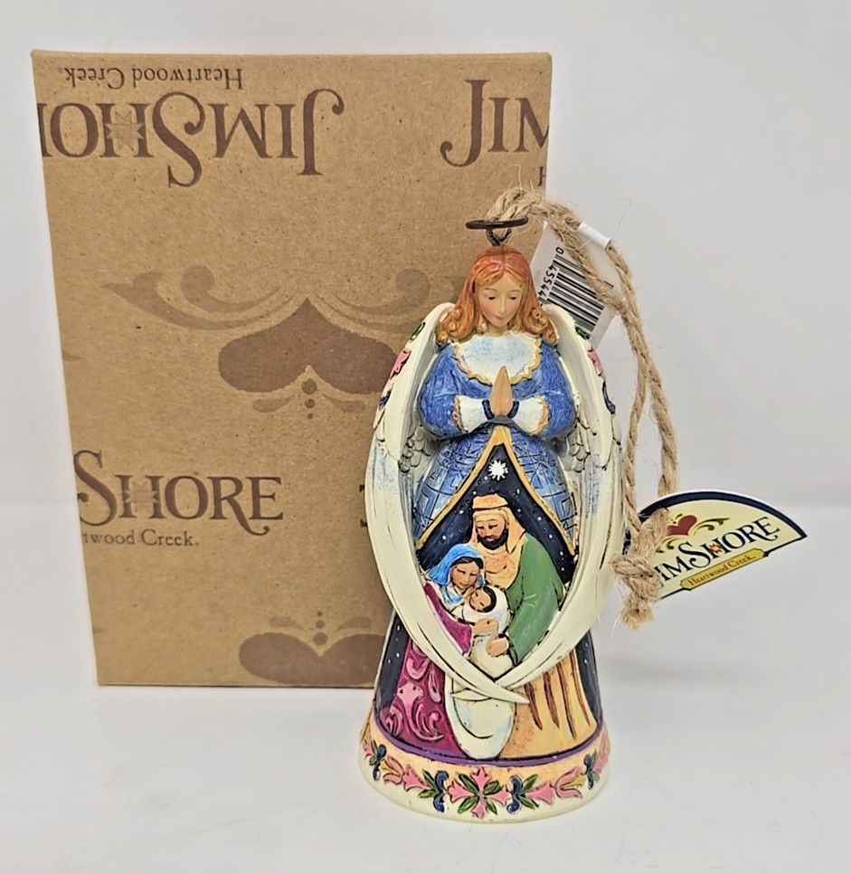 Jim Shore 2011 Angel w Wings Around Holy Family Ornament #4023470 In Box JS8