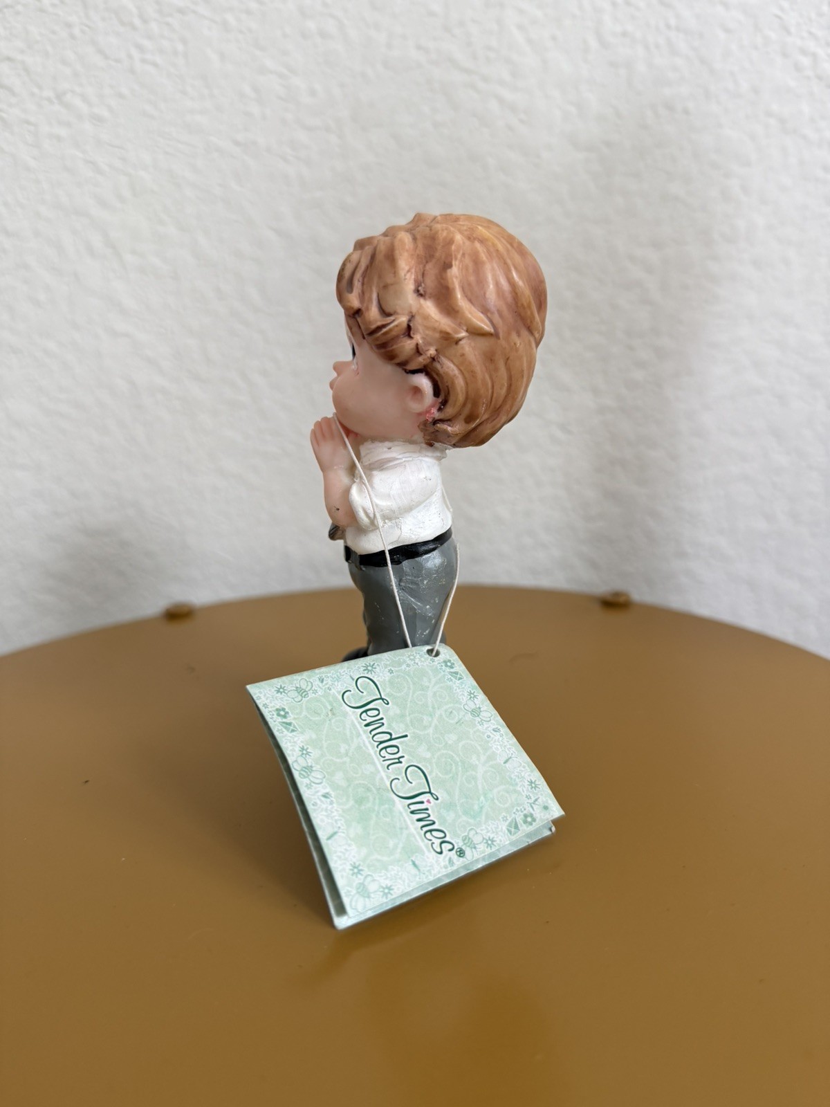 Vintage Tender Times Figurine Little Boy Praying 4 1/2”