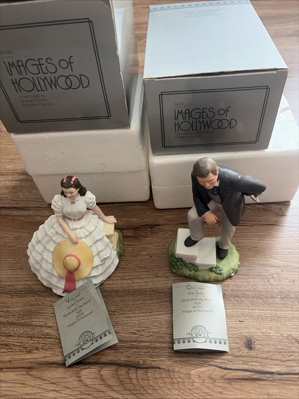 Rhett Butler & Scarlett O’Hara Porcelain Figures “Gone with the Wind” Avon 1983