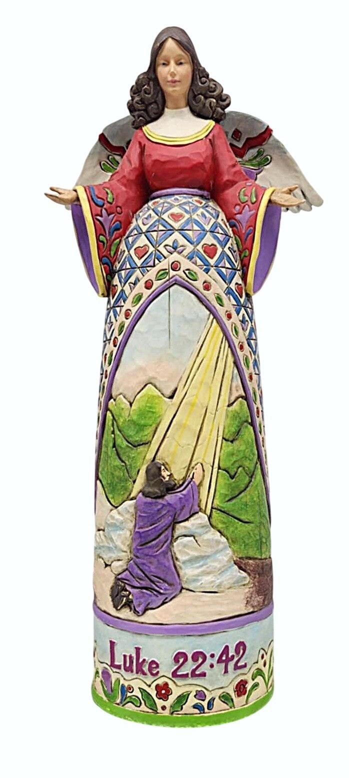 Jim Shore Heartwood Creek Angel Figurine Luke 22:42 Christian Religious Decor