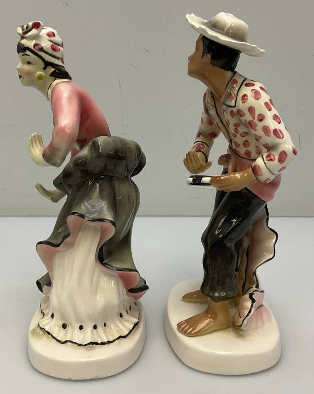 VTG 1957 Porcelain #169 Geo. Z. Lefton Signed Calypso Dancing Couple Figurines
