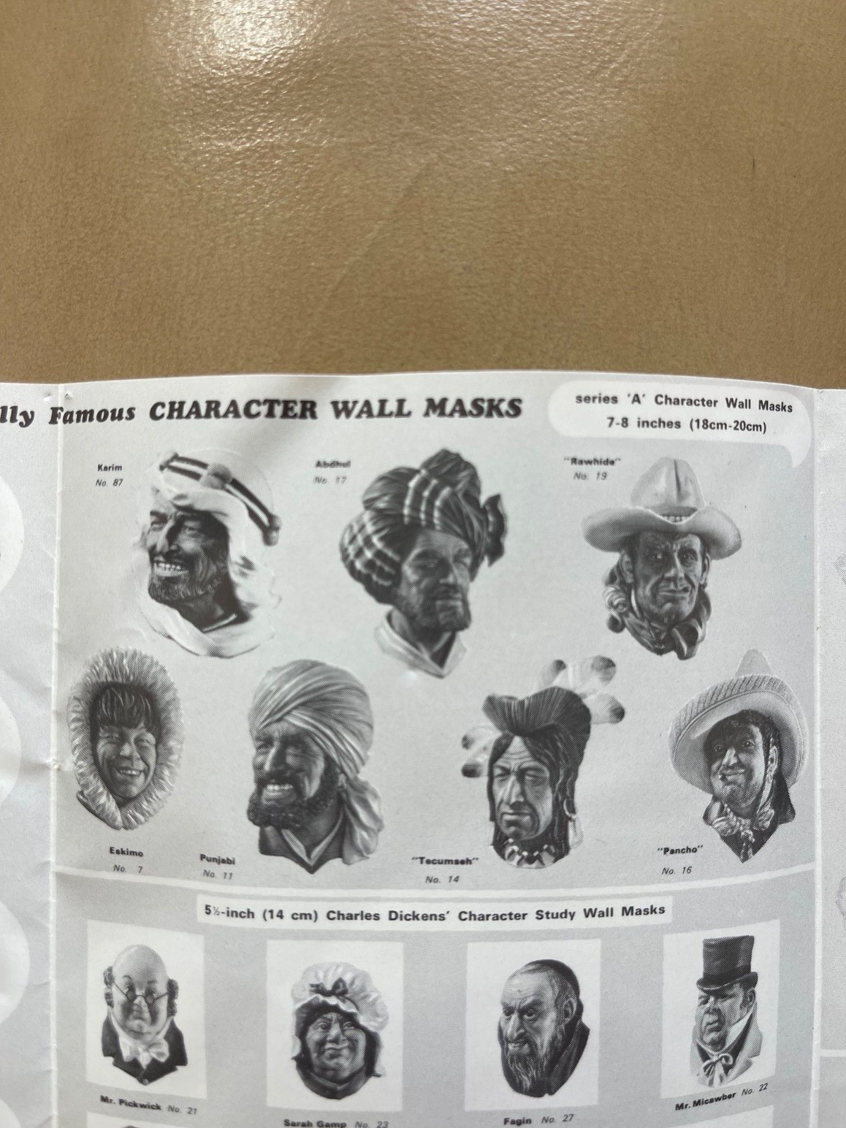 BOSSONS FIGURE HEADS SET character wall mounts c1960s VINTAGE ENGLAND