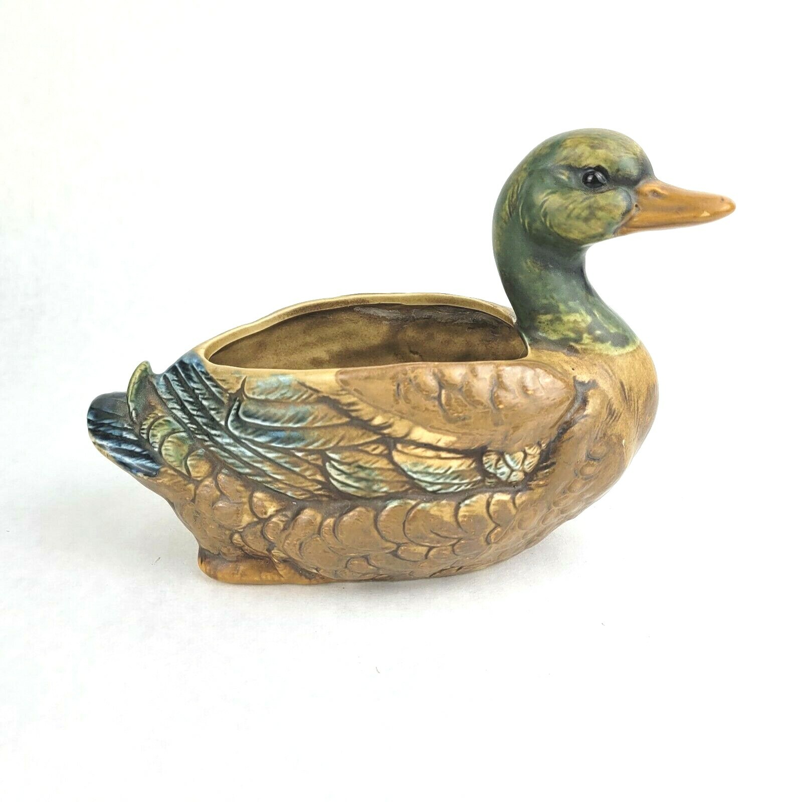 Vintage Lefton Ceramic Duck Planter MCM H7879 Small 5.5 inches Tall
