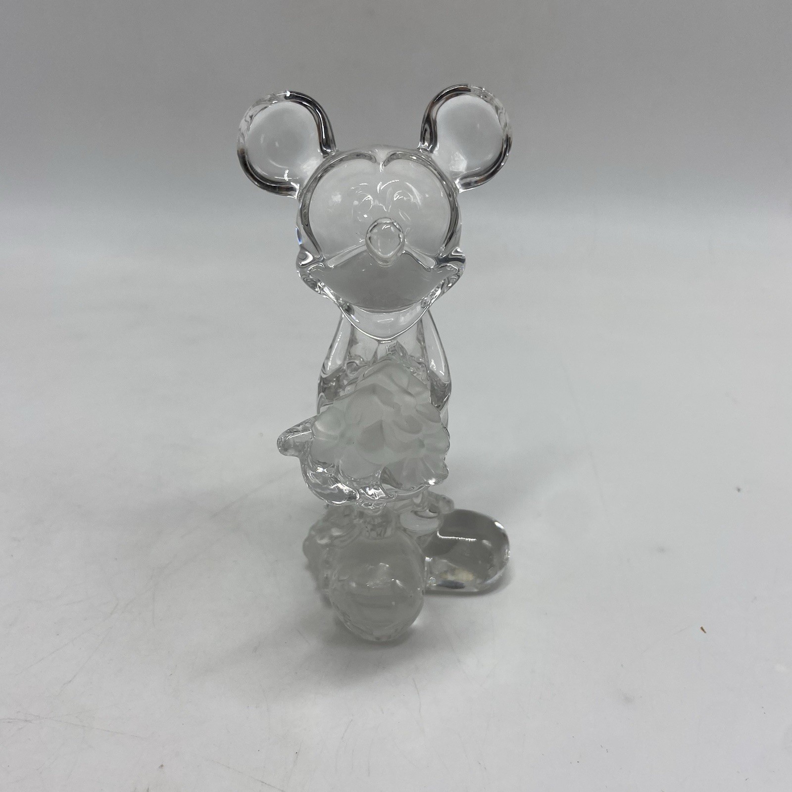 Lenox Crystal Clear Disney Mickey Mouse Figurine Figure w/Flowers