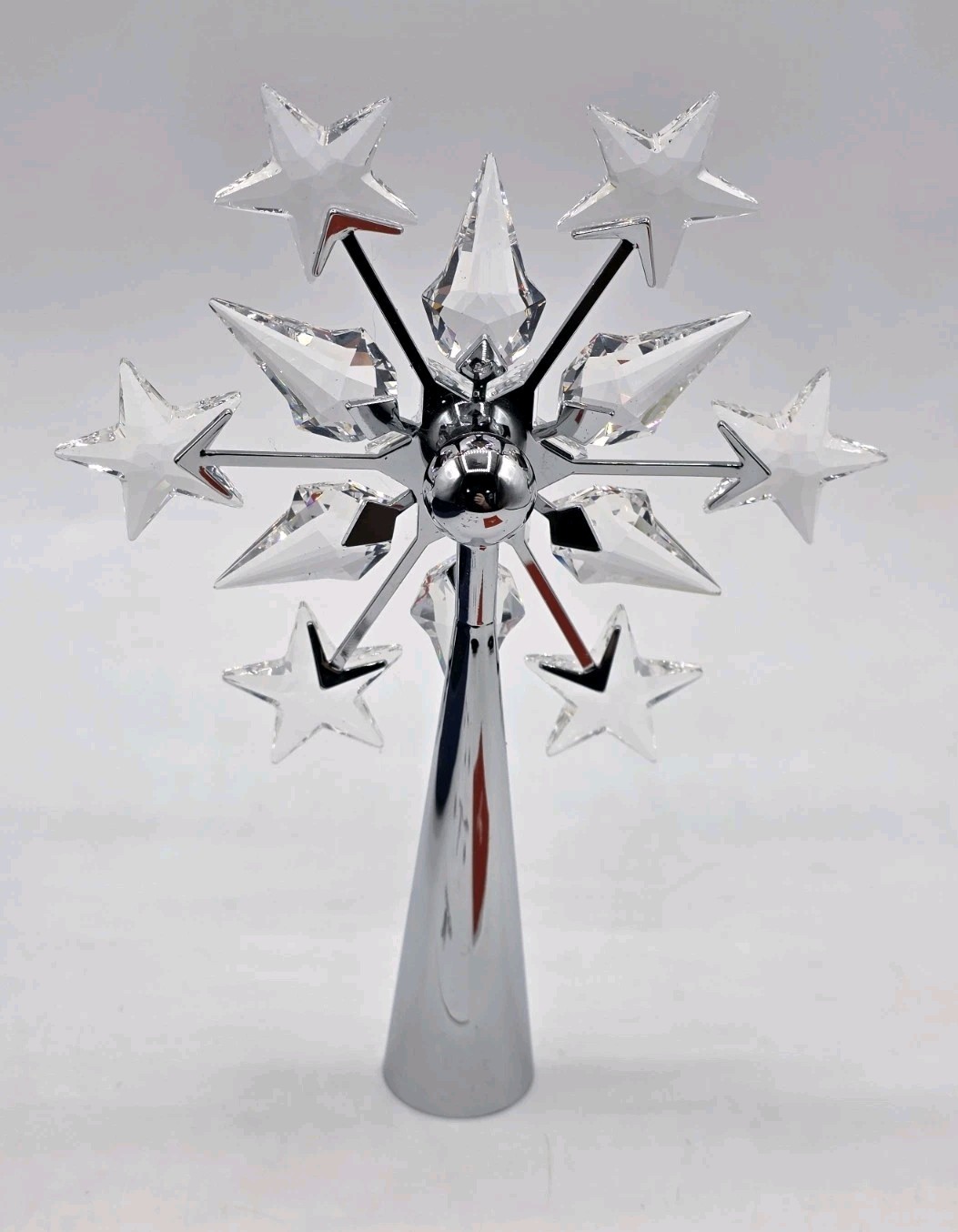 Swarovski Crystal Silver Chrome Plated Christmas Tree Topper 632784 Rare New