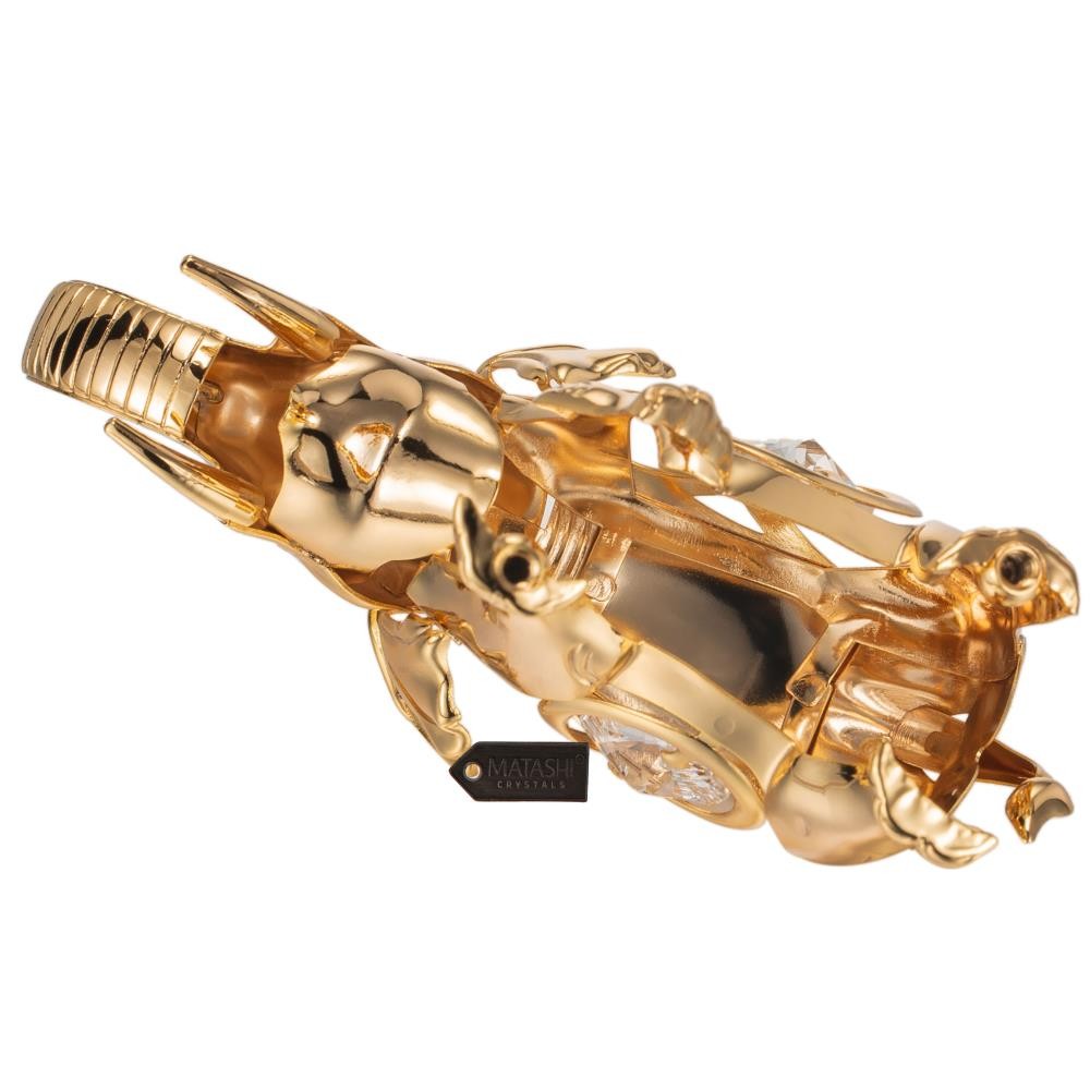 Matashi 24K Gold Plated Crystal Studded Elephant Figurine Ornament Gift Decor
