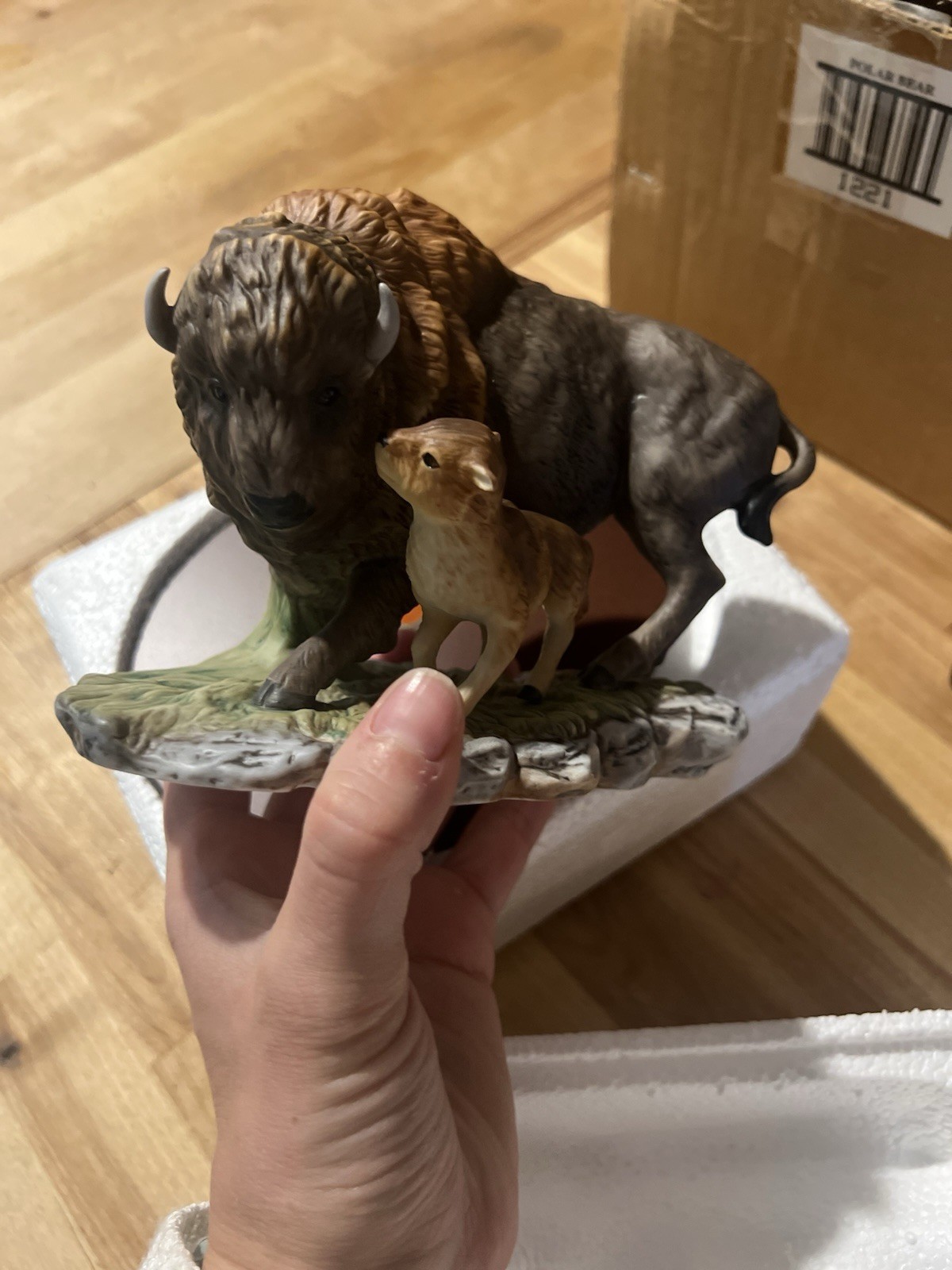 Masterpiece Porcelain Black Bear Family FigurineEndangered Species Series w/ COA