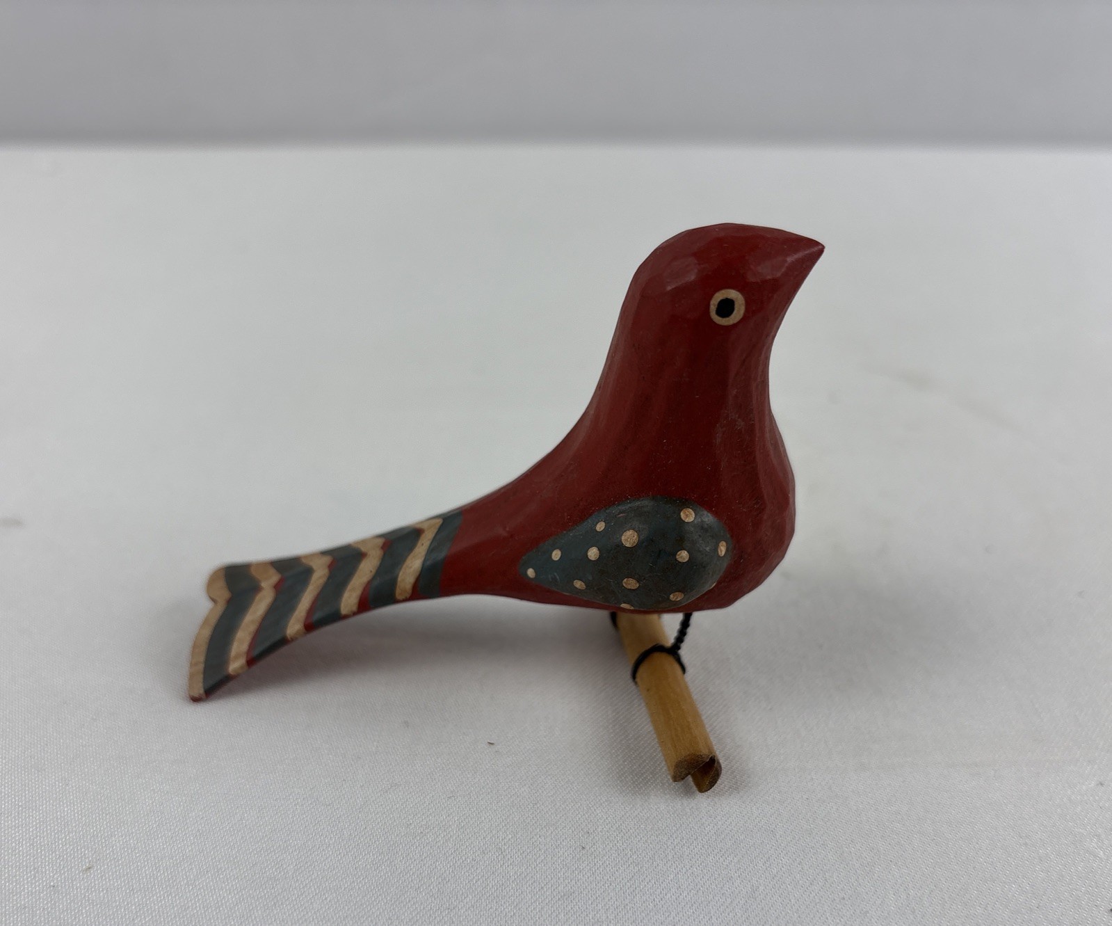 Richard Morgan Wooden Birds With Tags Set Of 5 Hand Painted Figures