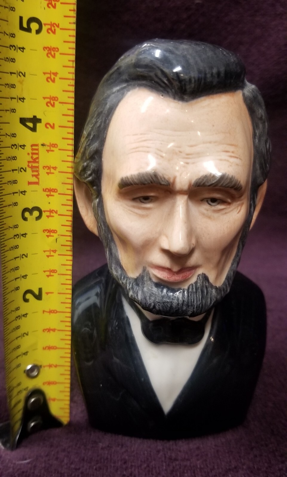 NEW RARE USA PRESIDENT ABRAHAM LINCOLN BAIRSTOW MANOR POTTERY JUG GOLD SILVER
