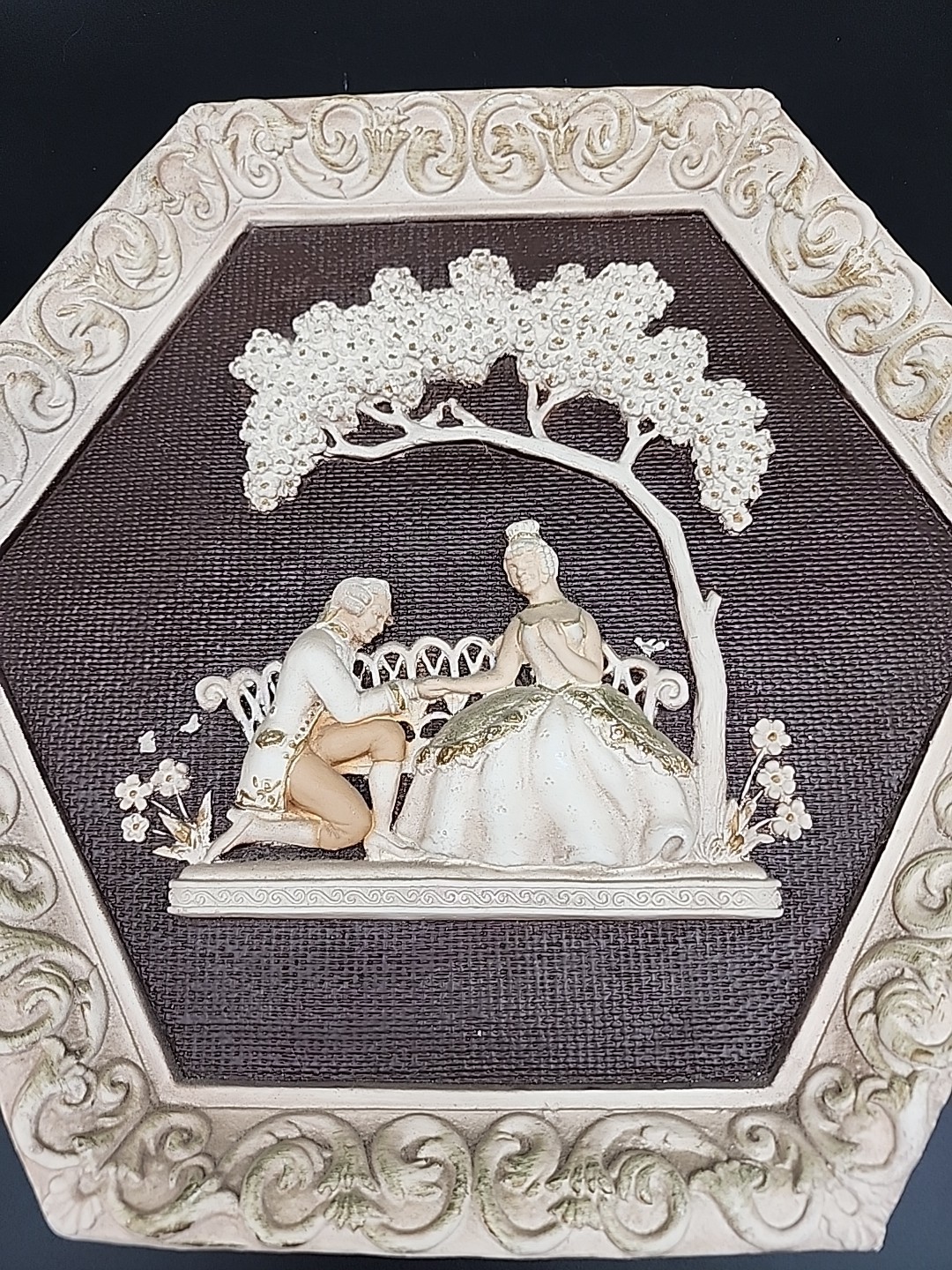 Mid Century Modern Victorian Couple Court Chalkware 1965 Universal Statuary Corp