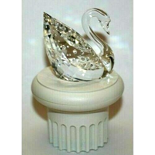 Swarovski Silver Crystal CENTENARY SWAN 100th Anniv. Clear Cut w White Pedestal