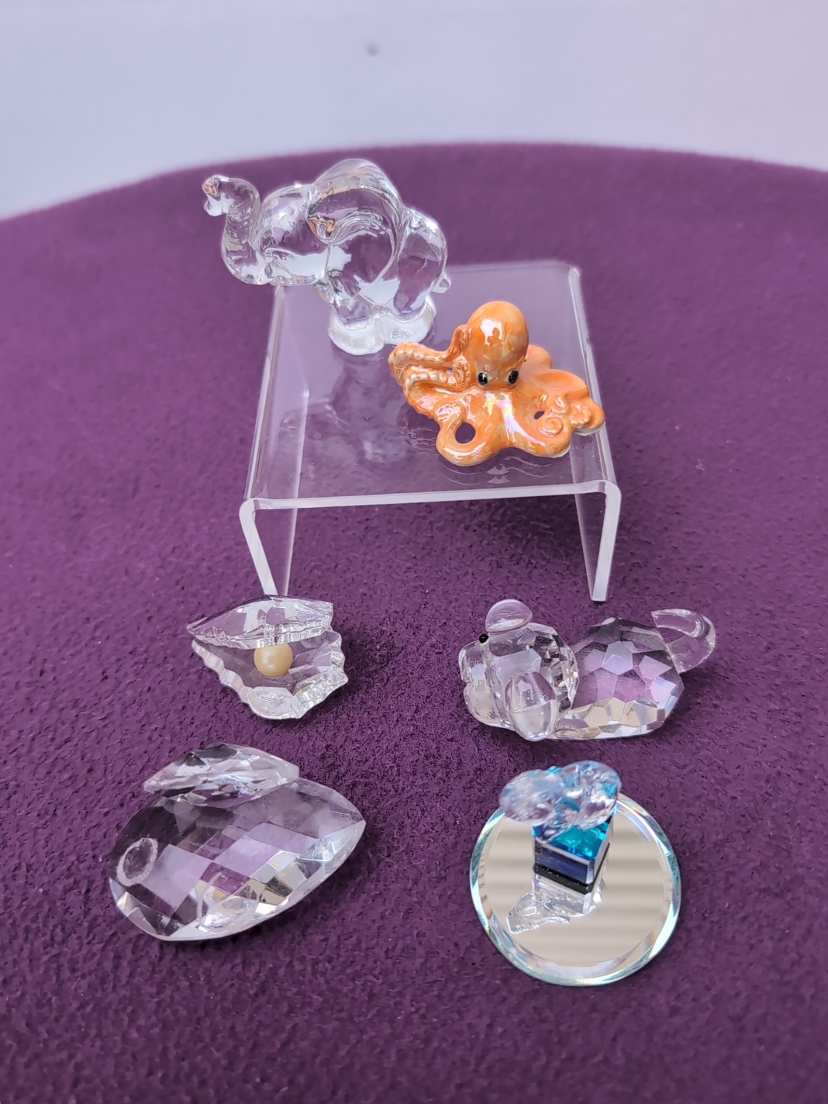 Mini Glass Figures 5 Pcs Elephant