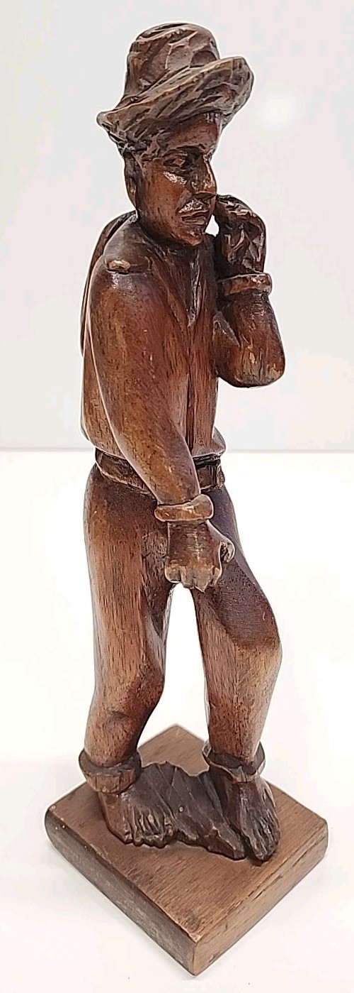 Vintage Hand-Carved Wooden Figurine Honduran Peasant Man 12″ From Honduras