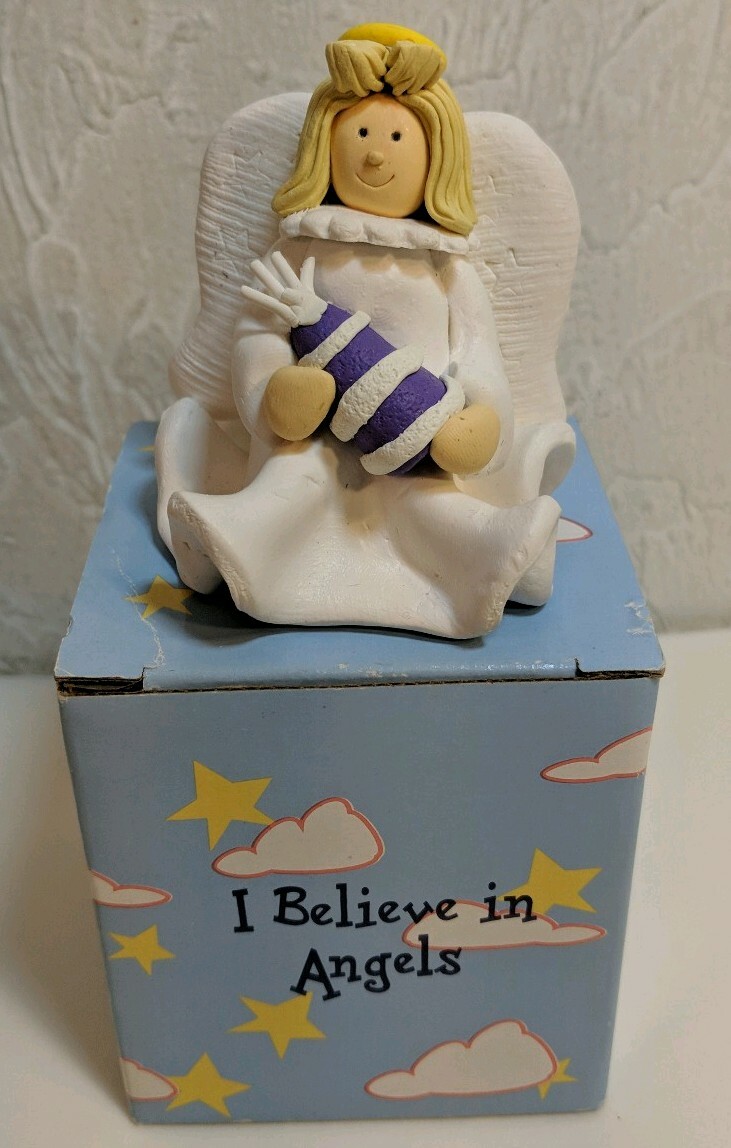 I Believe in Angels “February” Papel Giftware Claydough Figurine