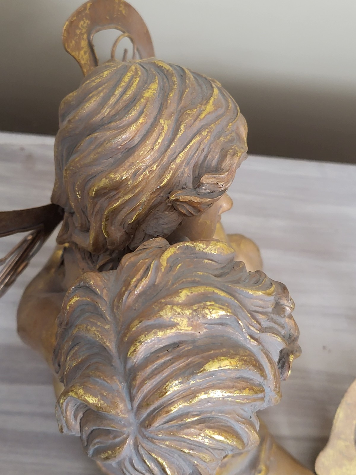 Cherub Angels Baroque Rocco Gold Shelf Sitter Wings Large Heavy Resin 8″ x 10″