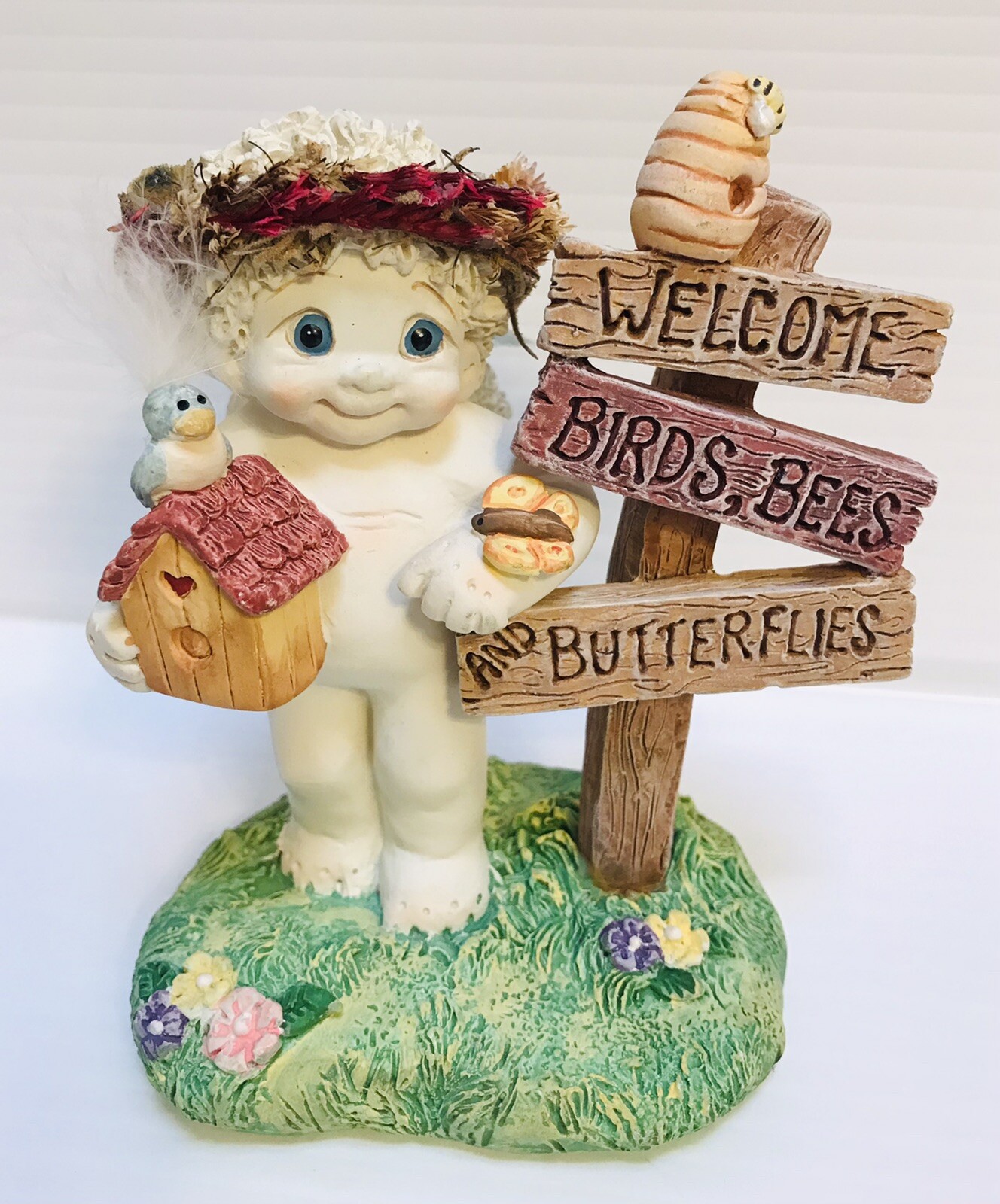 Dreamsicles Cherub Angel Figurine Buzz Stop Welcome Birds Bees Butterflies