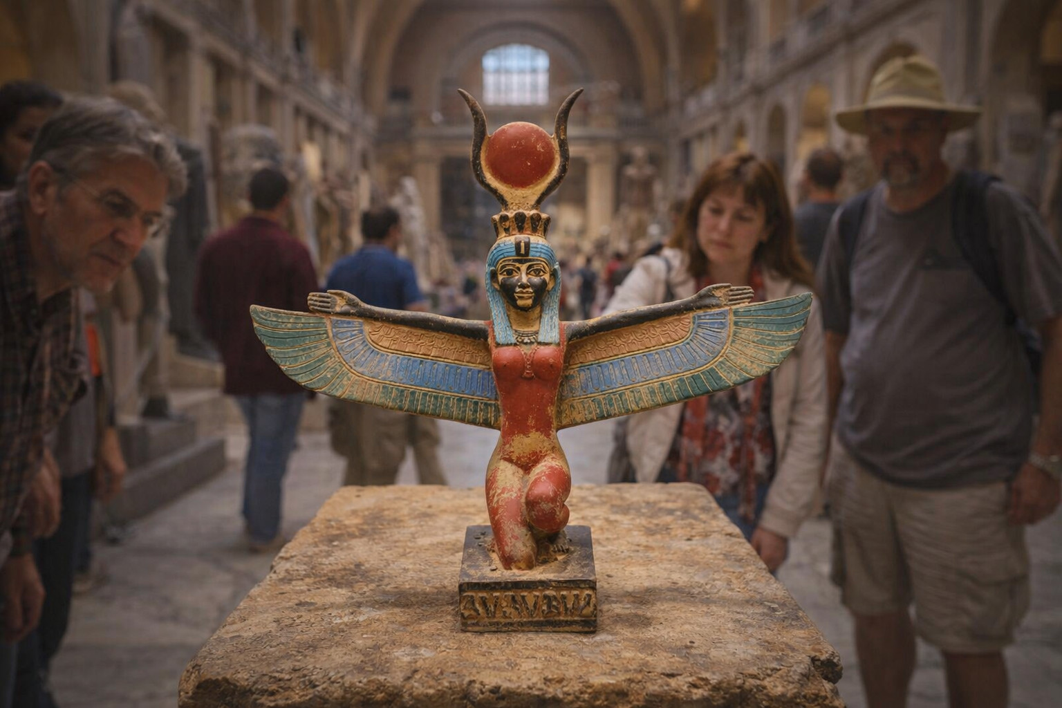 Ancient Egyptian Winged Isis Statue Goddess of Magic & Healing Sculpture Art