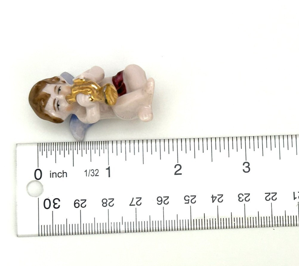 Lot of 9 Vintage Japan Porcelain Band Pink Cherubs Angels Miniature 2″ or Less