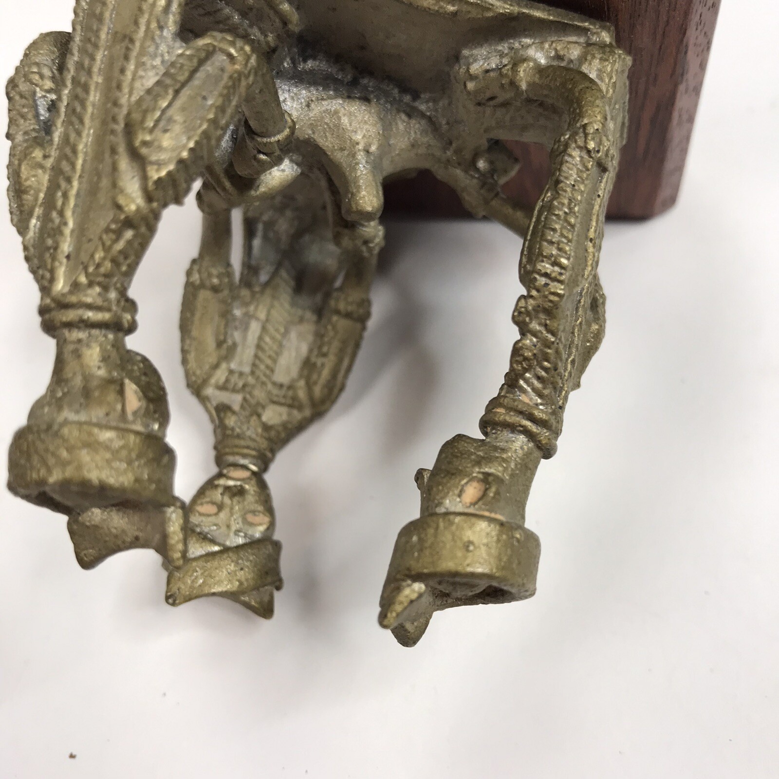 Vintage Tribal Men Tboli Warriors Brass and Wood Figurine