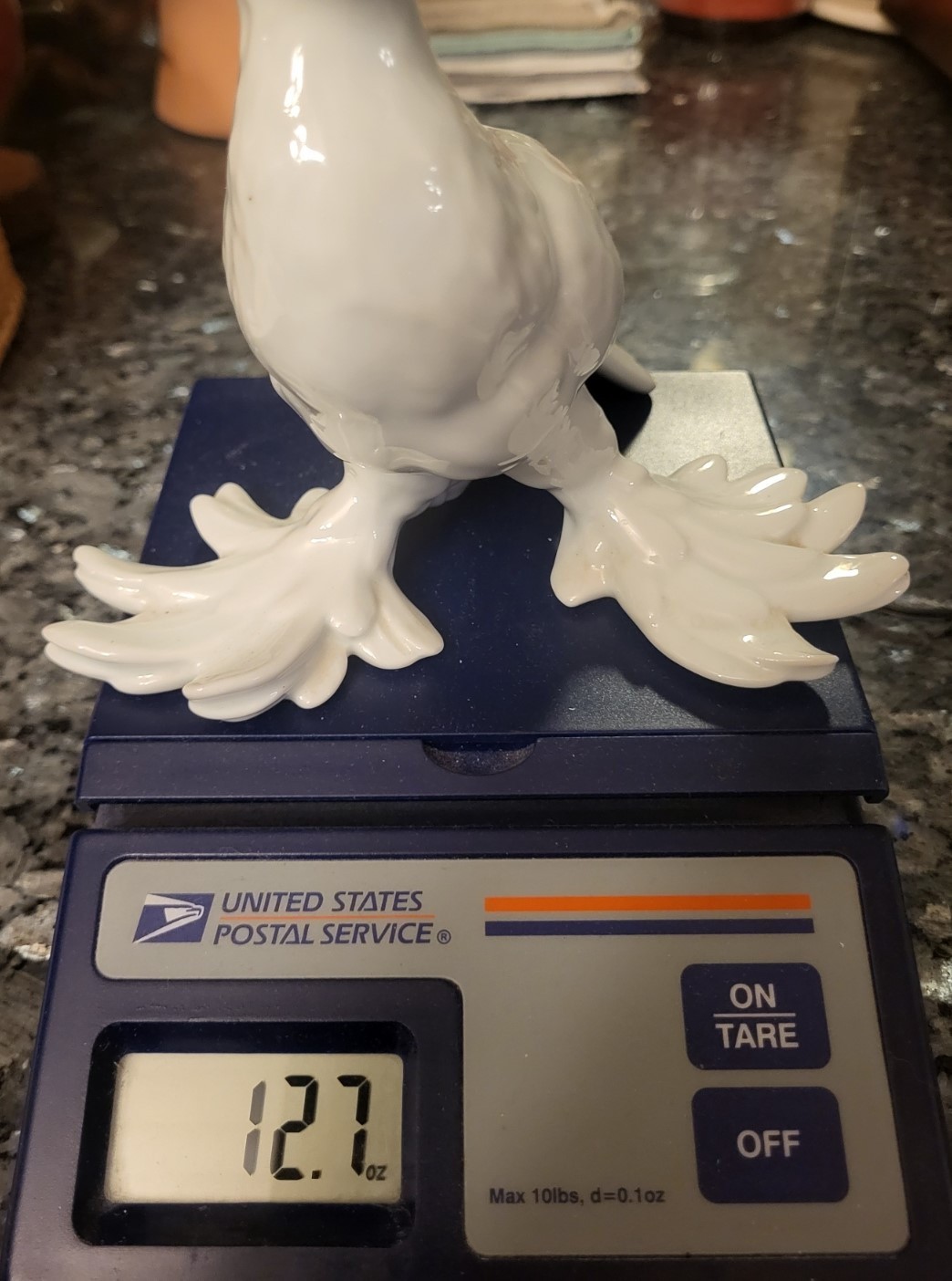 Vintage Pair of Jos Van Dijk Woestijnroos Porcelain Trumpeter Pigeons Sculptures